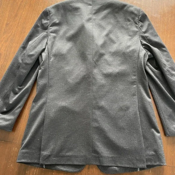 7 Diamonds Mens Medium 4 Way Stretch Blazer Dark Grey Modern 2 Button - Picture 13 of 14
